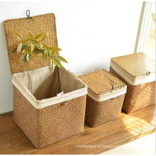 (BC-ST1080) Pure Manual Natural Straw Basket with Cover